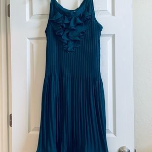 Green pleated dress